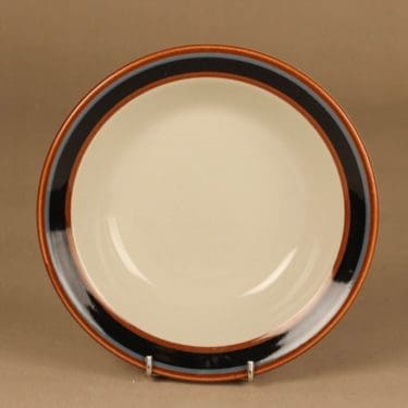 Arabia Taika lautanen, syvä, suunnittelija Inkeri Seppälä, syvä, raitakoriste