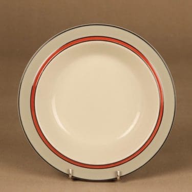 Arabia Aslak lautanen, syvä, suunnittelija Inkeri Leivo, syvä, raitakoriste