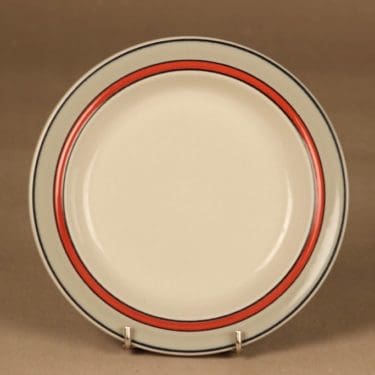 Arabia Aslak lautanen, 17 cm, suunnittelija Inkeri Leivo, 17 cm, raitakoriste