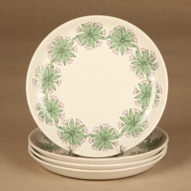 Arabia lautanen, vihreä, 4 kpl, suunnittelija ,