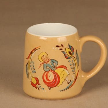 Arabia Kesti olutmuki, 0.4 l, suunnittelija Svea Granlund, 0.4 l, käsinmaalattu