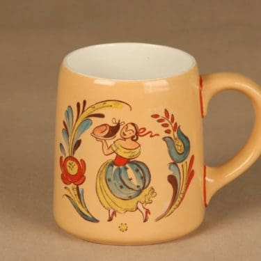 Arabia Kesti olutmuki, 0.4 l, suunnittelija Svea Granlund, 0.4 l, käsinmaalattu