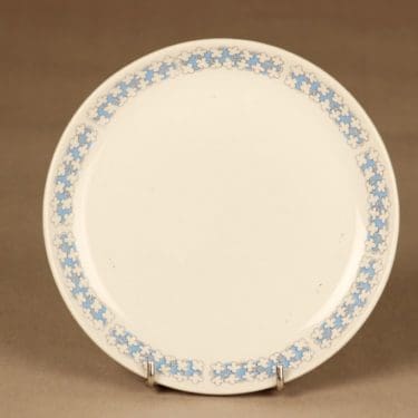 Arabia Pizzicato lautanen, vaaleansininen, suunnittelija Esteri Tomula, kukka, serikuva