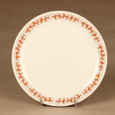 Arabia Pizzicato lautanen, vaaleanpunainen, suunnittelija Esteri Tomula, kukka, serikuva