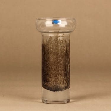 Nuutajärvi Kanerva maljakko, ruskea, kirkas, suunnittelija Björn Weckström,