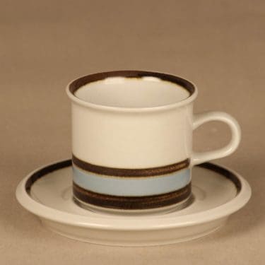 Arabia Suvanto kahvikuppi, raitakoriste, suunnittelija Ulla Procope, raitakoriste