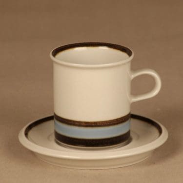 Arabia Suvanto kahvikuppi, raitakoriste, suunnittelija Ulla Procope, raitakoriste