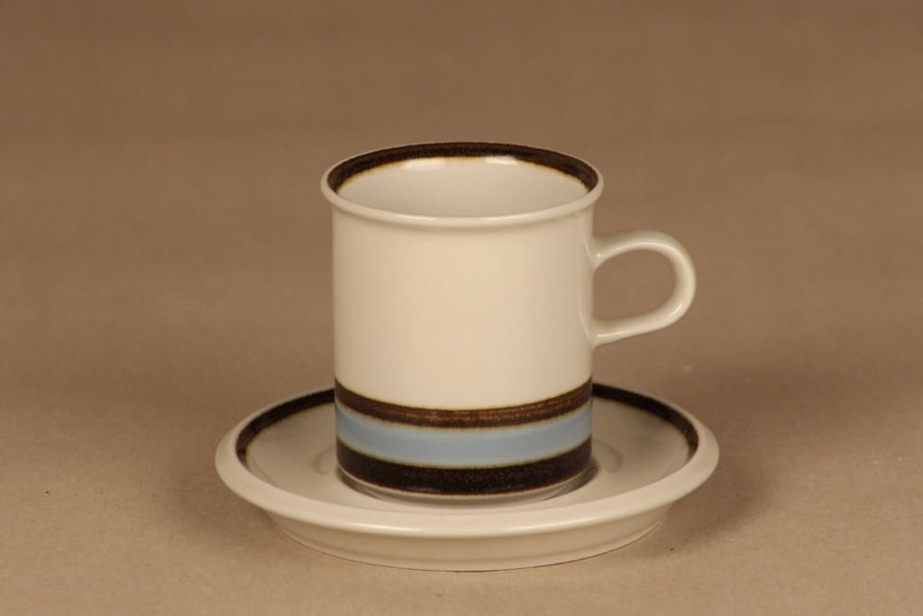 Arabia Suvanto kahvikuppi, raitakoriste, suunnittelija Ulla Procope, raitakoriste