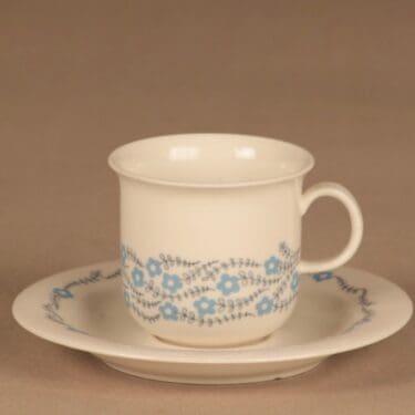 Arabia Rosette kahvikuppi, sininen suunnittelija Inkeri Leivo