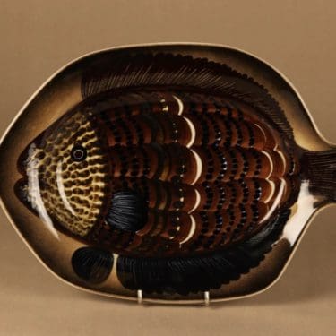 Arabia GOG tarjoilulautanen, käsinmaalattu, suunnittelija Gunvor Olin-Grönqvist, käsinmaalattu, signeerattu