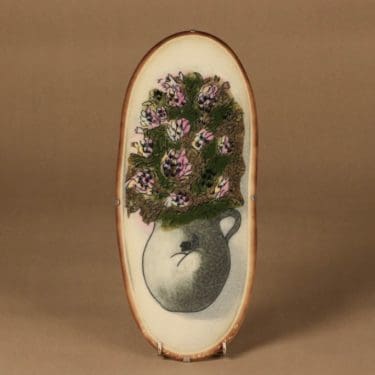 Arabia HLS seinälaatta, Apila, suunnittelija Heljä Liukko-Sundström, Apila, apila, kukka