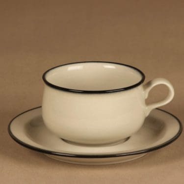 Arabia LF teekuppi, raitakoriste, suunnittelija Peter Winquist, raitakoriste, raitakoriste, signeerattu