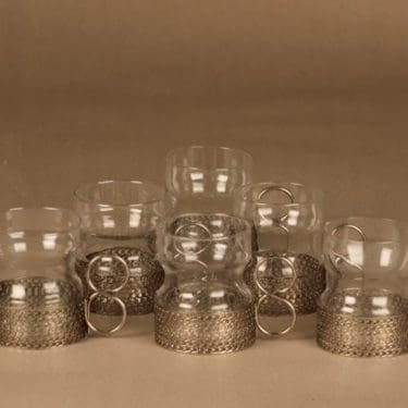 Iittala Tsaikka glögimuki, kirkas, hopea, 6 kpl, suunnittelija Timo Sarpaneva,