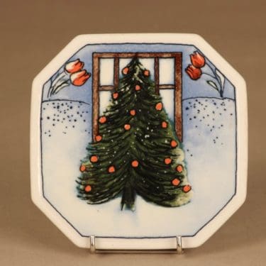 Arabia HLS seinälautanen, Christmas, suunnittelija Heljä Liukko-Sundström, Christmas, joulu, kuusi