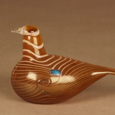 Nuutajärvi lintu Alli, tilaustyö, suunnittelija Oiva Toikka, tilaustyö, signeerattu