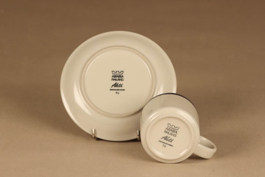 Arabia Ahti kahvikuppi, raitakoriste, suunnittelija , raitakoriste kuva 3