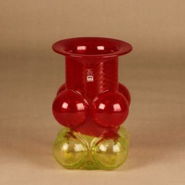 Riihimäen lasi Pajazzo maljakko, signeerattu, suunnittelija Nanny Still, signeerattu