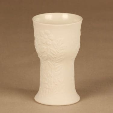 Arabia Suvi maljakko, valkoinen, suunnittelija Gunvor Olin-Grönqvist, matta lasite