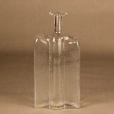 Riihimäen lasi Railo koristepullo, kirkas, suunnittelija Nanny Still,