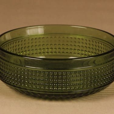 Riihimäen lasi Barokki kulho, vihreä, suunnittelija Erkkitapio Siiroinen,