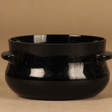 Riihimäen lasi Sesi bowl, black designer Erkkitapio Siiroinen