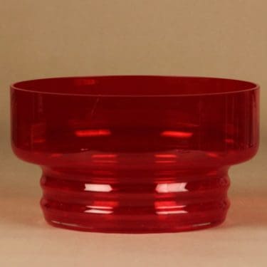 Riihimäen lasi 1256 kulho, punainen, suunnittelija Tamara Aladin,