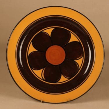 Arabia Kalevala tarjoiluvati, käsinmaalattu, suunnittelija Anja Jaatinen-Winquist, käsinmaalattu, kukka, retro, signeerattu