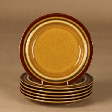 Arabia Otso lautanen, ruskea, 6 kpl, suunnittelija Raija Uosikkinen,