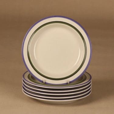 Arabia Milja lautanen, raitakoriste, 6 kpl, suunnittelija tuntematon, raitakoriste