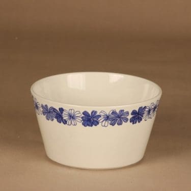 Arabia Ansa kulho, sininen, suunnittelija Esteri Tomula, kukka, serikuva