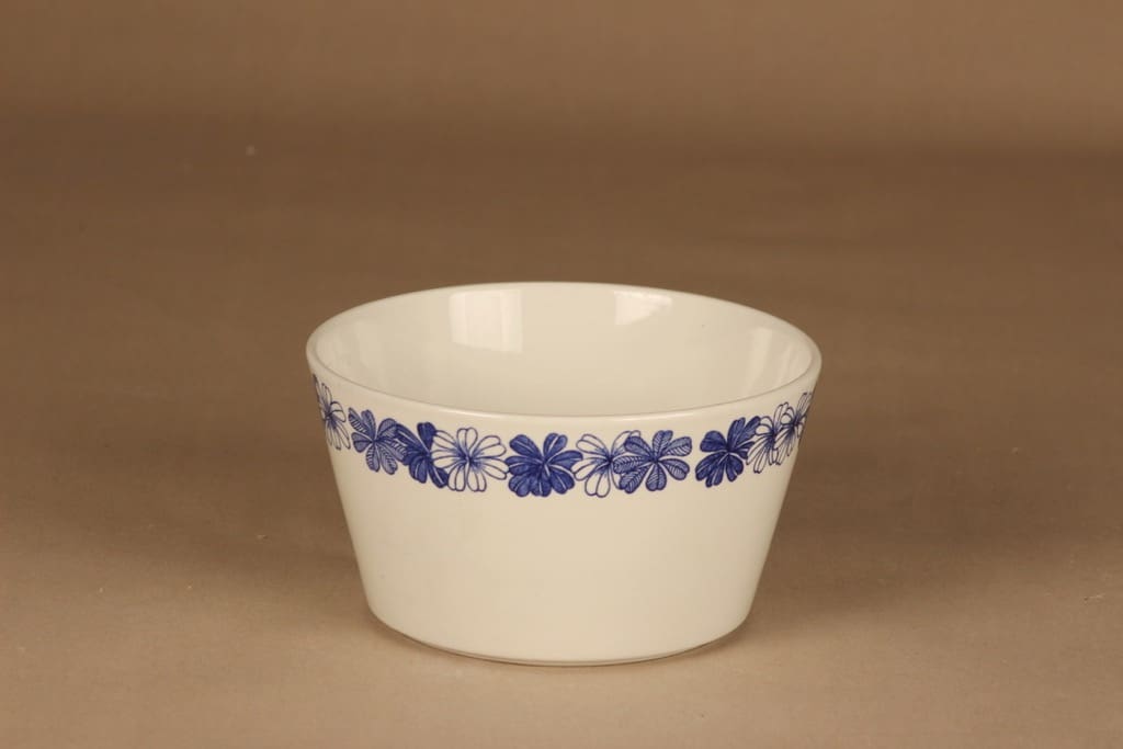 Arabia Ansa kulho, sininen, suunnittelija Esteri Tomula, kukka, serikuva