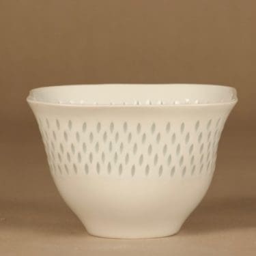 Arabia riisiposliini maljakko, valkoinen, suunnittelija Friedl Holzer-Kjellberg,