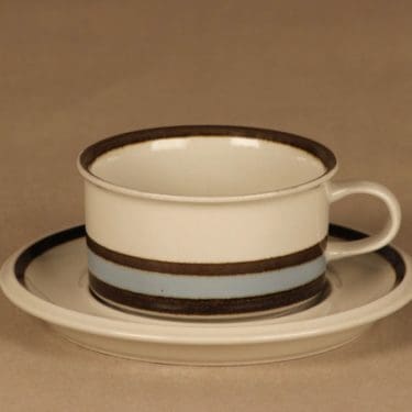 Arabia Suvanto teekuppi, raitakoriste, suunnittelija Ulla Procope, raitakoriste