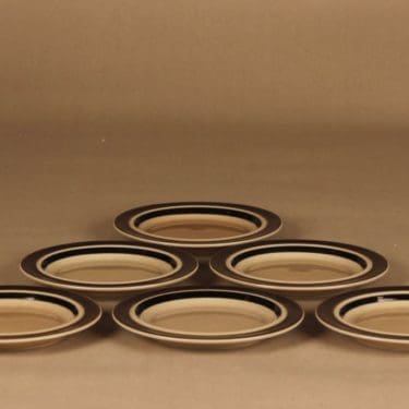 Arabia Ruija lautanen, 20 cm, 6 kpl, suunnittelija Raija Uosikkinen, 20 cm, raitakoriste