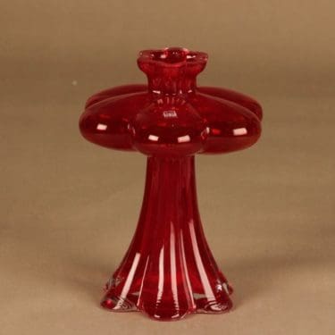 Riihimäen lasi Päivänkukka maljakko, punainen, suunnittelija Helena Tynell,