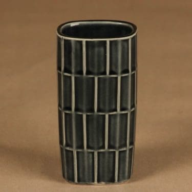 Arabia 400 maljakko, tummanharmaa, suunnittelija Göran Bäck,