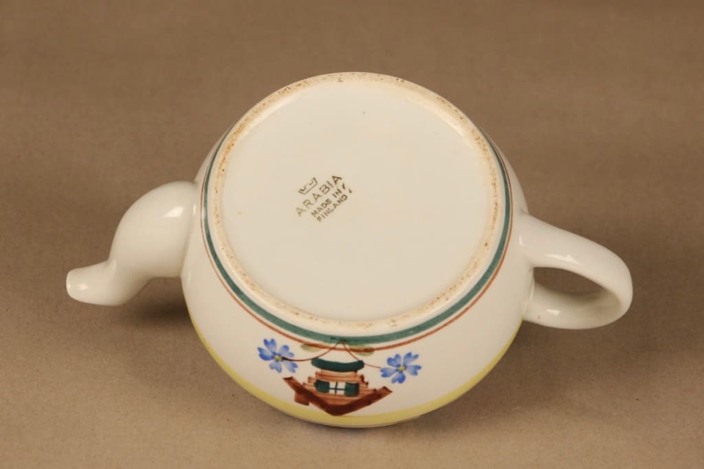 Arabia Pirtti teekaadin, käsinmaalattu, suunnittelija Svea Granlund, käsinmaalattu kuva 2