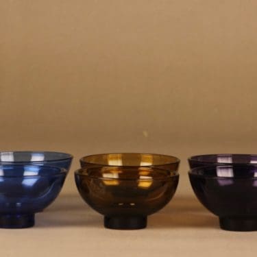 Riihimäen lasi jälkiruokakulho, eri värejä, 6 kpl, suunnittelija ,