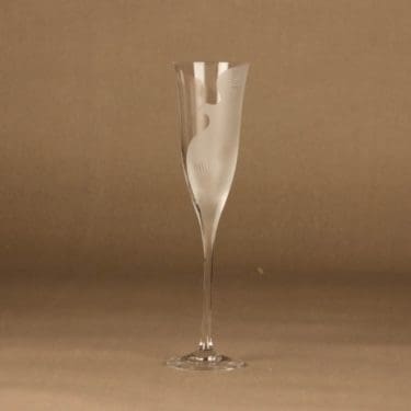 Iittala Fenix kuohuviinilasi, kirkas, matta, suunnittelija Mikko Karppanen, lintu