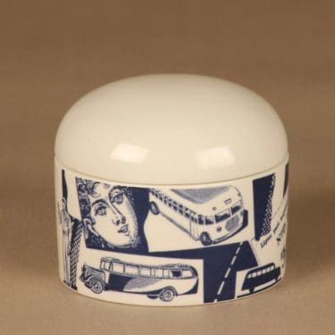 Arabia BK rasia, kannellinen, suunnittelija Heikki Orvola, kannellinen, tilaustyö