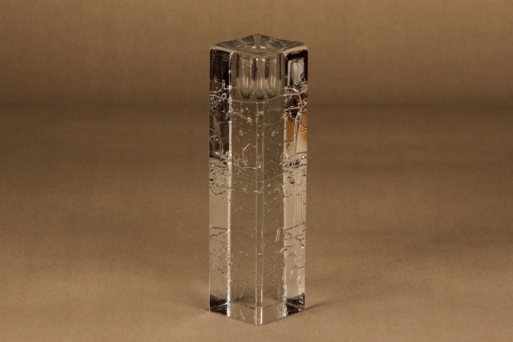 Iittala Arkipelago kynttilänjalka, kirkas, suunnittelija Timo Sarpaneva, massiivinen