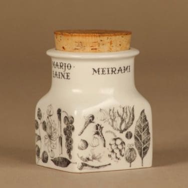 Arabia Maustekuva maustepurkki, Meirami, suunnittelija Esteri Tomula, Meirami, serikuva, mauste