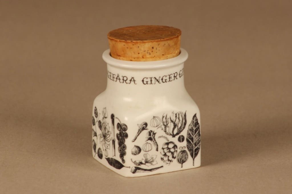 Arabia Maustekuva maustepurkki, Inkivääri, suunnittelija Esteri Tomula, Inkivääri, serikuva, mauste kuva 2