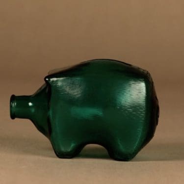Riihimäen lasi moneybox, green designer unknown