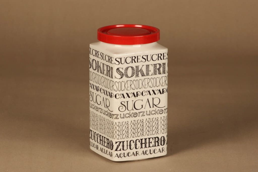 Arabia FF 3 purkki, Sokeri, suunnittelija Esteri Tomula, Sokeri, serikuva