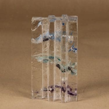 Riihimäen lasi Metsä taide-esine, signeerattu, suunnittelija Helena Tynell, signeerattu