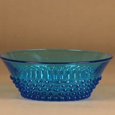 Nuutajärvi Näppylä kulho, turkoosi, suunnittelija Saara Hopea,