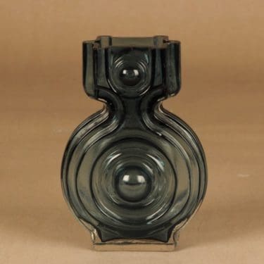 Riihimäen lasi Aitanlukko maljakko, siniharmaa, suunnittelija Helena Tynell,