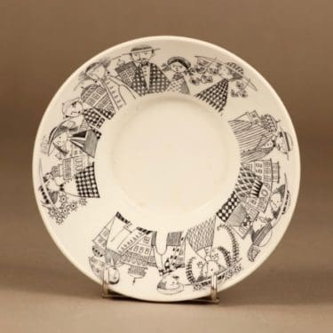 Arabia Emilia malja, musta, valkoinen, suunnittelija Raija Uosikkinen,