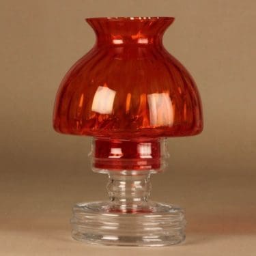 Riihimäen lasi Apollo kynttilälyhty, punainen designer Nanny Still